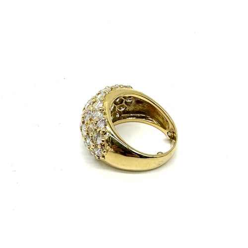 Bague 51 Bague jonc volumineuse en or jaune 750 pavée de diamants 58 Facettes Z1351690