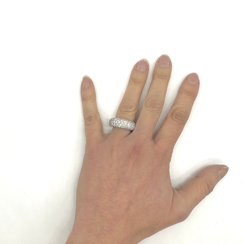 Bague 51 Chaumet - Bague jonc en or blanc pavée de 107 diamants 58 Facettes Z1350524