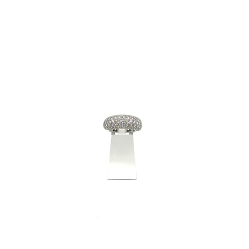 Bague 51 Chaumet - Bague jonc en or blanc pavée de 107 diamants 58 Facettes Z1350524