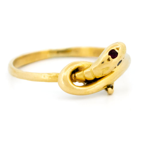 Bague 55 Bague serpent en or jaune 18k avec rubis 58 Facettes 681A940E2B954DB6BC38E7501990676C