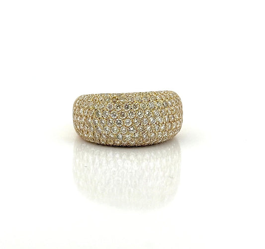 Bague 59 Bague en or jaune 18 carats pavée de diamants naturels 58 Facettes pav
