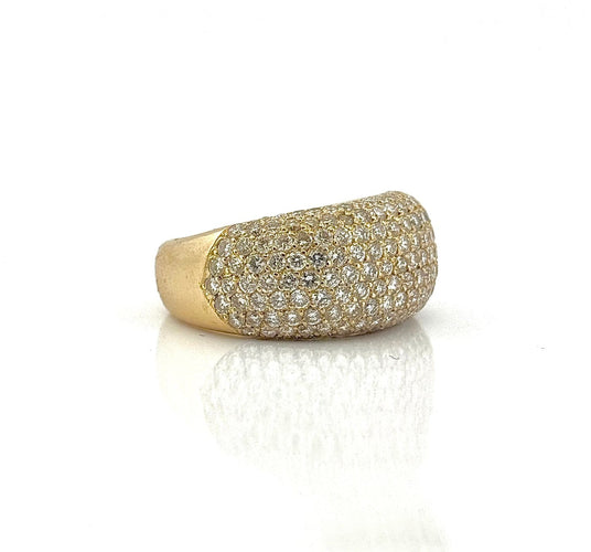 Bague 59 Bague en or jaune 18 carats pavée de diamants naturels 58 Facettes pav