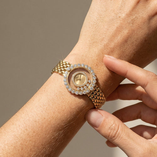 Montre Chopard Happy Diamonds - Montre femme en or jaune 18k et diamants 58 Facettes 3292