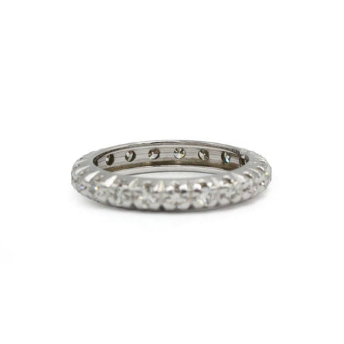 Bague 50 Alliance - Bague en or blanc 750 sertie de diamants demi-taille 58 Facettes 260079R