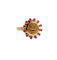 Bague 55 Augis Médaille d'amour - Bague en or rose 18 k rubis et diamant 58 Facettes A06803