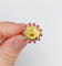 Bague 55 Augis Médaille d'amour - Bague en or rose 18 k rubis et diamant 58 Facettes A06803