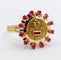 Bague 55 Augis Médaille d'amour - Bague en or rose 18 k rubis et diamant 58 Facettes A06803