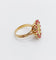 Bague 55 Augis Médaille d'amour - Bague en or rose 18 k rubis et diamant 58 Facettes A06803