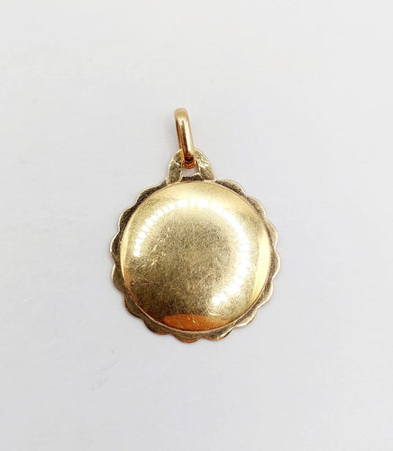 Pendentif Augis - Pendentif Médaille d'amour 22 mm en or rose 18k rubis 58 Facettes A06804