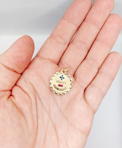 Pendentif Augis - Pendentif Médaille d'amour 22 mm en or rose 18k rubis 58 Facettes A06804