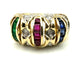 Bague 56 Tutti Frutti - Bague jonc en or jaune 18K, diamants et pierres 58 Facettes BG DIV