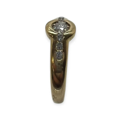 Bague 48 Bague en or jaune 18K (750) avec 7 diamants 58 Facettes 330093760