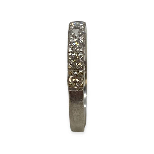 Bague 56 Alliance demi-tour - Bague en or blanc 750 sertie de diamants 58 Facettes 330092196