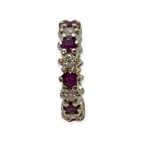 Bague 49 Bague en or blanc 18K sertie de diamants et rubis 58 Facettes 330091349