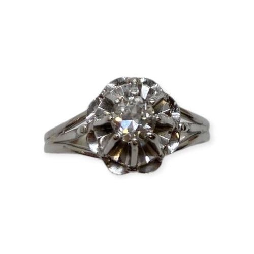 Bague 56 Bague solitaire diamant en or blanc 750 58 Facettes 330092440