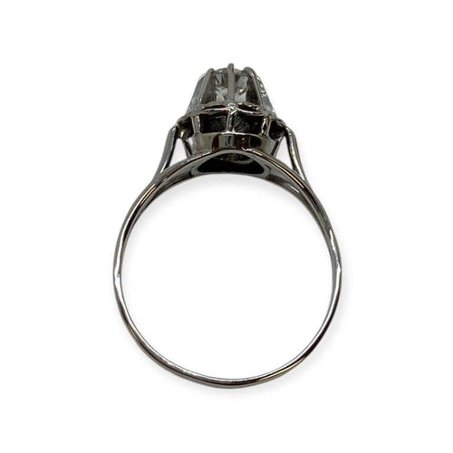 Bague 56 Bague solitaire diamant en or blanc 750 58 Facettes 330092440