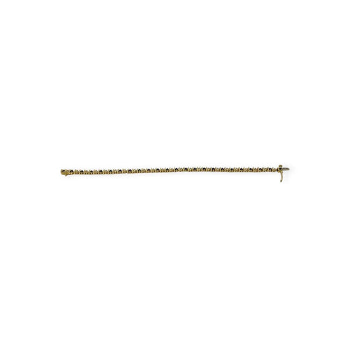 Bracelet Bracelet ligne en or jaune 14K serti de saphirs et diamants 58 Facettes 330092350