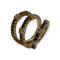 Bague 56 Bague serpentin en or jaune 750 sertie de diamants blancs et noirs 58 Facettes 330091378