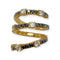 Bague 56 Bague serpentin en or jaune 750 sertie de diamants blancs et noirs 58 Facettes 330091378