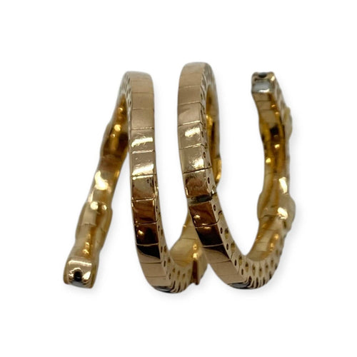 Bague 56 Bague serpentin en or jaune 750 sertie de diamants blancs et noirs 58 Facettes 330091378