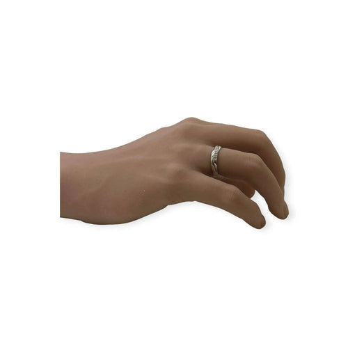 Bague 49 Bague croisée sertie de diamants en or blanc 750 58 Facettes 330090500
