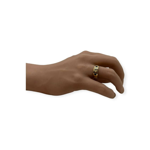 Bague 54 Bague trilogie saphirs et diamant en or jaune 750 58 Facettes 330087911