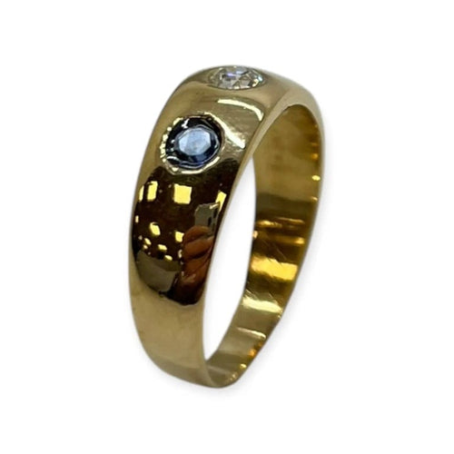 Bague 54 Bague trilogie saphirs et diamant en or jaune 750 58 Facettes 330087911