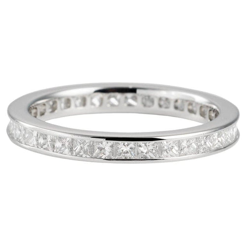 Bague 55 FRED - Alliance en platine et diamants taille princesse 58 Facettes 259