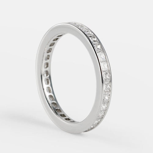 Bague 55 FRED - Alliance en platine et diamants taille princesse 58 Facettes 259