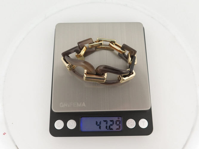 Bracelet Hermès Écuyère - Bracelet en corne et métal doré 58 Facettes 273708