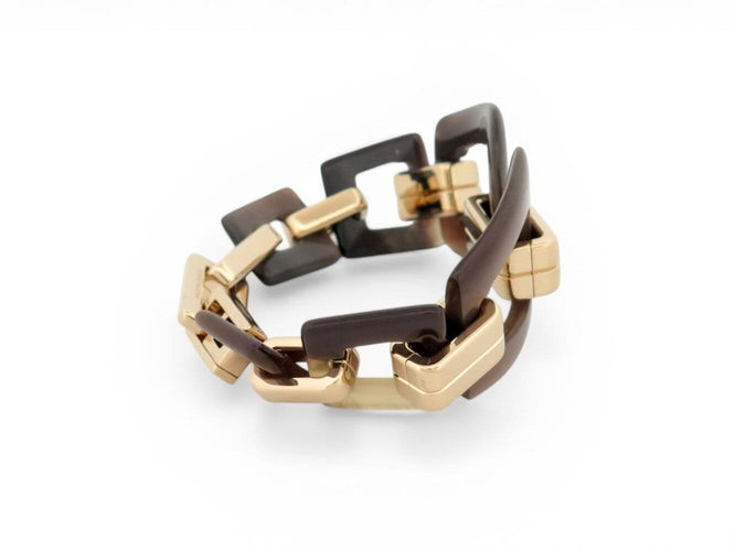 Bracelet Hermès Écuyère - Bracelet en corne et métal doré 58 Facettes 273708