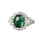 Bague 53 Bague en or blanc et jaune 18K avec émeraude et diamants 58 Facettes 243