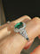 Bague 53 Bague en or blanc et jaune 18K avec émeraude et diamants 58 Facettes 243