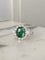 Bague 53 Bague en or blanc et jaune 18K avec émeraude et diamants 58 Facettes 243