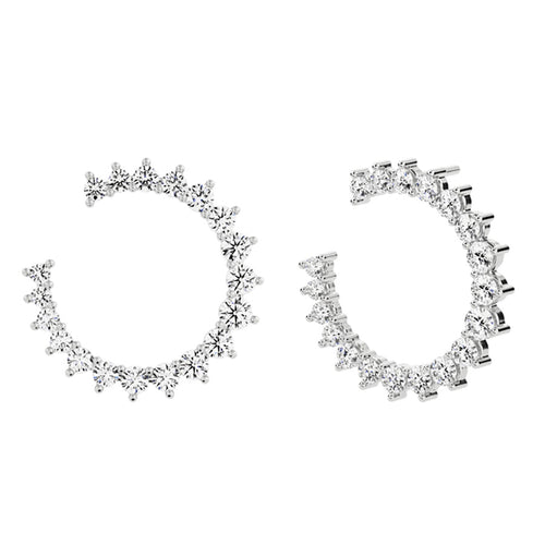 Boucles d'oreilles ALLURE - Boucles d’oreilles en or blanc 18K et diamants de laboratoire 58 Facettes UKA000064MM
