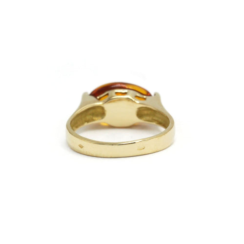 Bague 52 Bague en or jaune 750 sertie d’un ambre copal 58 Facettes 260090R