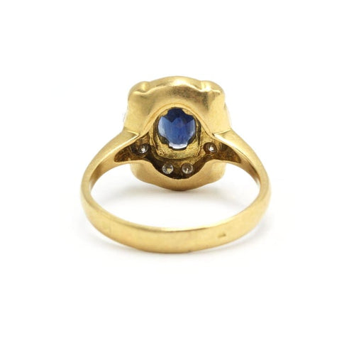 Bague 60.5 Bague en or jaune 750‰ avec saphir et diamants 58 Facettes 260084R