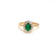 Bague 55 Bague marguerite en or jaune 18K avec émeraude et diamants 58 Facettes BAG.MARGT.E.PONT-66