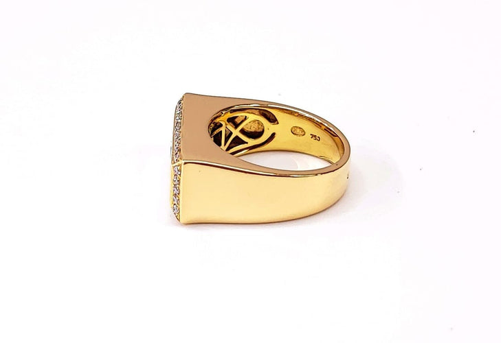 Bague 53 Bague jonc rectangulaire en or 18K et diamants 58 Facettes Bag Jonc rectgl.dt