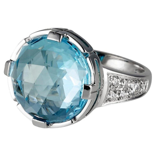 Bague 53 Bvlgari Parentesi - Bague cocktail en or blanc, topaze et diamants 58 Facettes 273