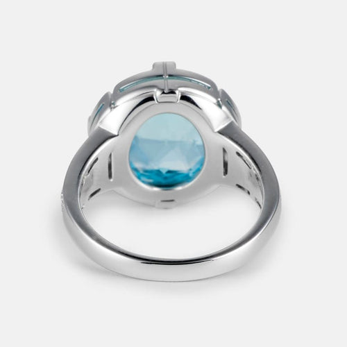 Bague 53 Bvlgari Parentesi - Bague cocktail en or blanc, topaze et diamants 58 Facettes 273