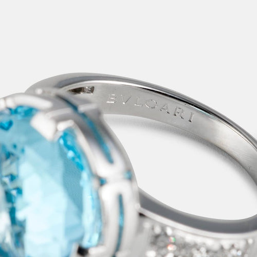 Bague 53 Bvlgari Parentesi - Bague cocktail en or blanc, topaze et diamants 58 Facettes 273