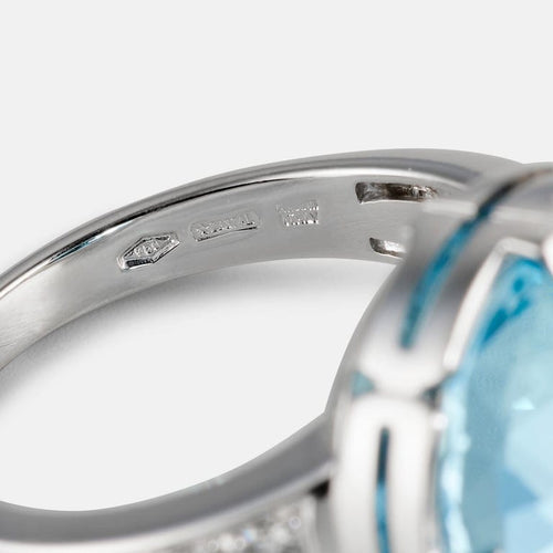 Bague 53 Bvlgari Parentesi - Bague cocktail en or blanc, topaze et diamants 58 Facettes 273