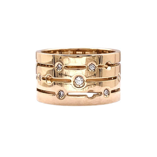 Bague 55 Bague Dinh Van, "Pulse", or rose et diamants. 58 Facettes 35365