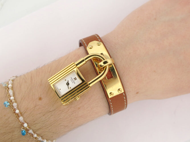 Montre Hermès Kelly Cadenas PM - Montre quartz 20 mm plaqué or 58 Facettes 273614