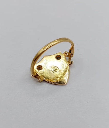 Bague 51 Bague chevalière blason vintage en or 18k et platine, diamants 58 Facettes A06817