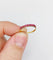 Bague 52 Demi-alliance vintage - Bague en or jaune 18k et rubis 58 Facettes A06819