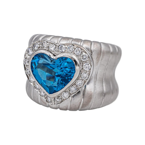 Bague 55 Bague Or blanc Topaze, Diamant 58 Facettes 4815678CN