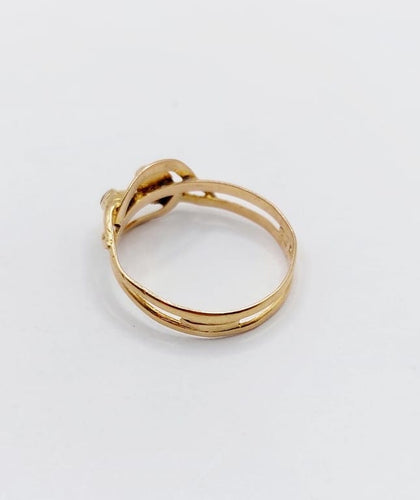Bague 51 Bague serpent antique en or rose 18k avec verres rouges et verts 58 Facettes A06821