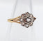 Bague 54.5 Bague marguerite antique en or 18k et platine, diamants taille rose 58 Facettes A06827